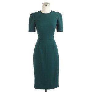 J. Crew Kelsey Dress Italian Wool 4P Petite Green